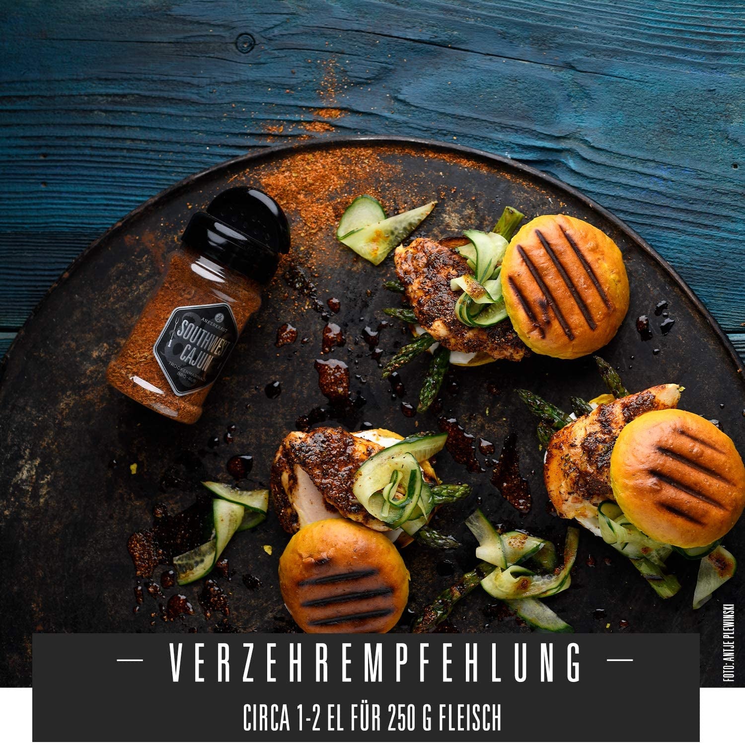 Ankerkraut Southwest Cajun, BBQ Rub Gewürzmischung zum Zubereiten von Gumbos und Jambalaya Gerichten, 170g w Streuer