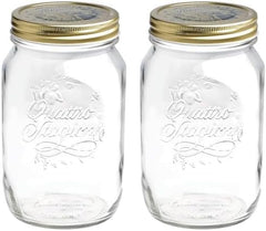 Bormioli QUATTRO STAGIONI borcan de depozitare 1 litru (pachet de 2) Cutii depozitare alimente Naty Shop 1000 Ml (pachet de 2)