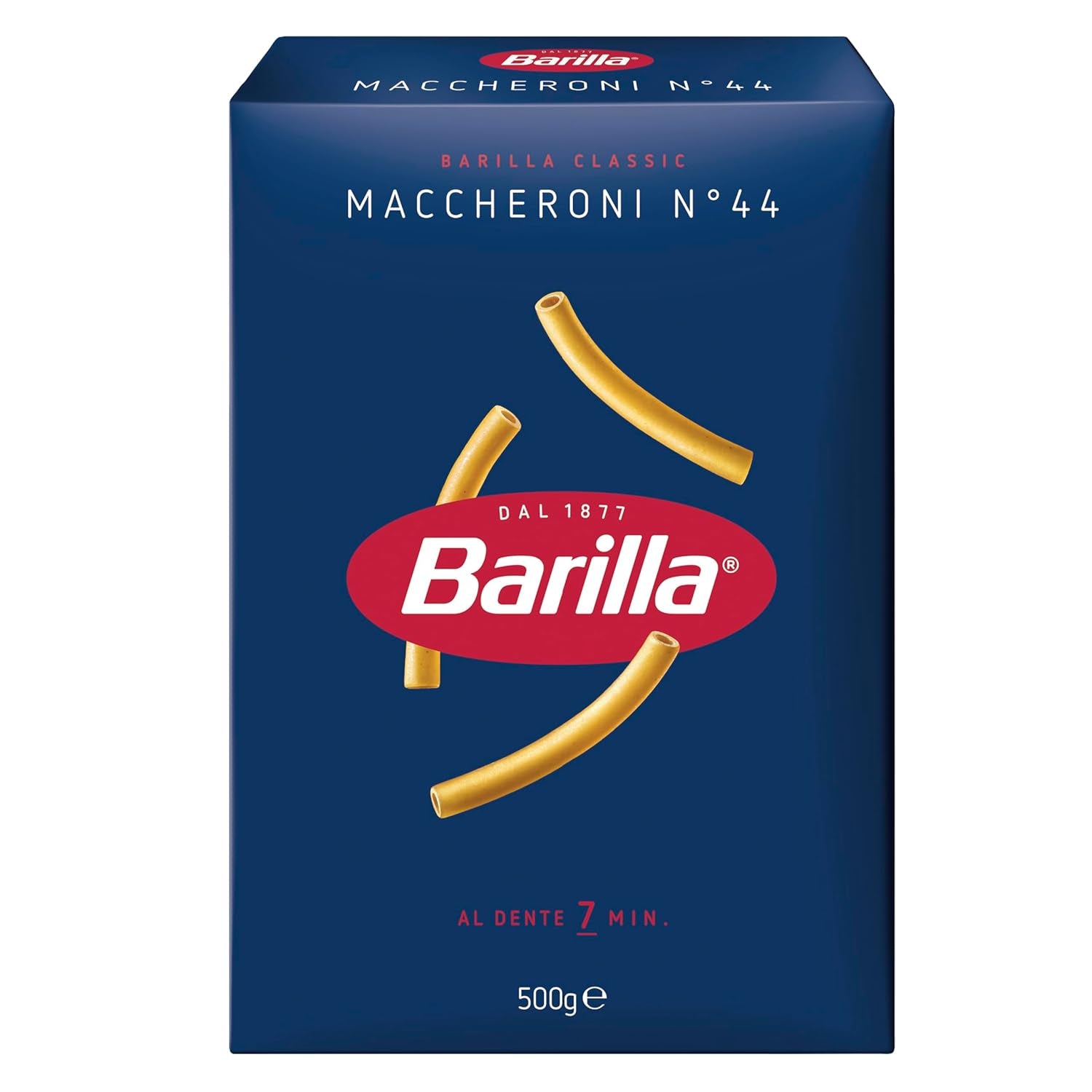 Makaron Barilla Klasyczny Maccheroni nr. 44 sztuk wysokiej jakości pszenicy durum, zawsze al dente, 500g