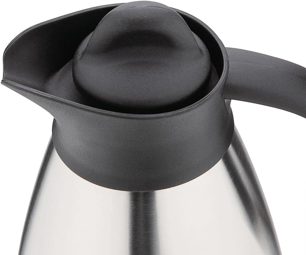 Cană de lapte vidată Olympia cu capac cu filet, 500 ml/17 oz, oțel inoxidabil cu capac negru, imprimeu cu lapte pe lateral, stații de bufet pentru ceai și cafea, CL371