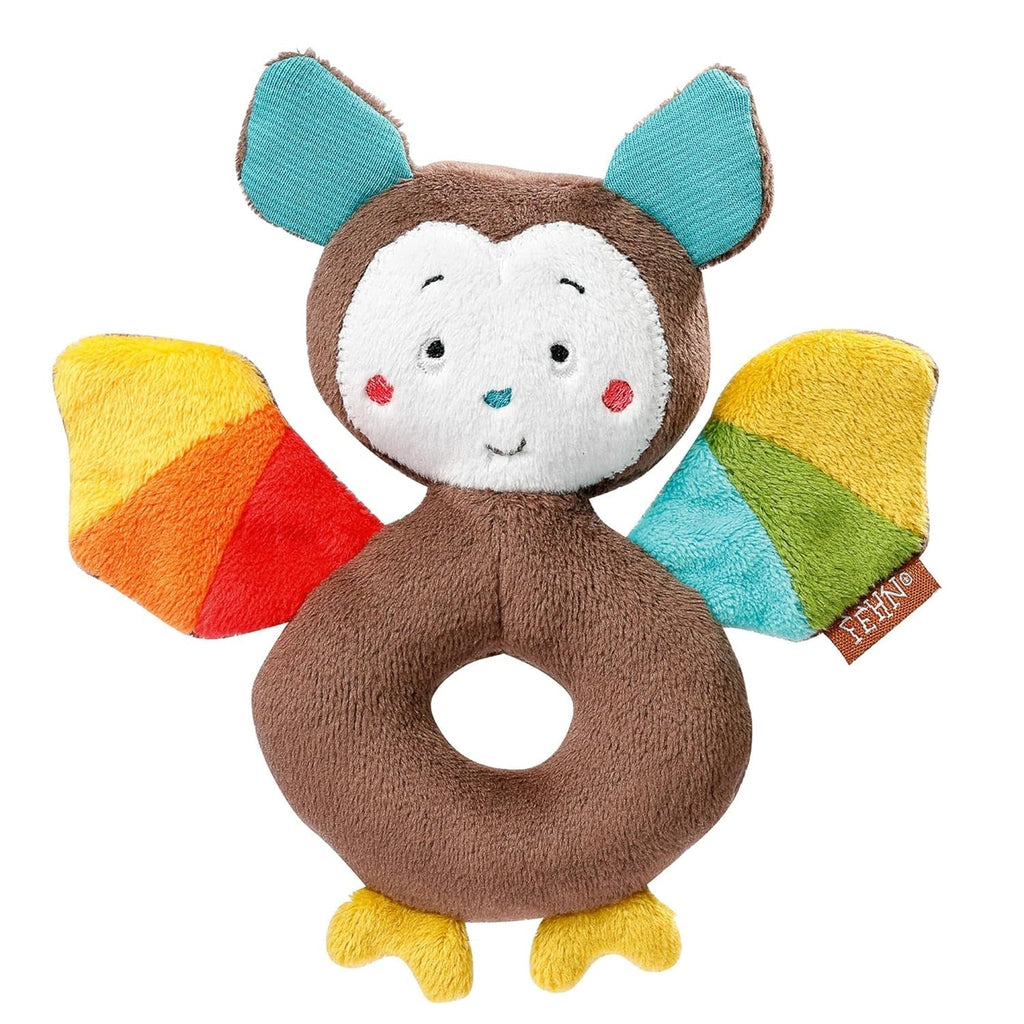 Fehn baby ring grasping toy lama - jucărie de pluș pentru bebeluși cu zornăitor - jucărie pentru abilități motorii pentru învățare jucăușă - jucărie de pluș ca ajutor pentru somn - jucărie pentru bebeluși și copii mici de la 0+ luni Jucarii Bebe Naty Shop Liliac