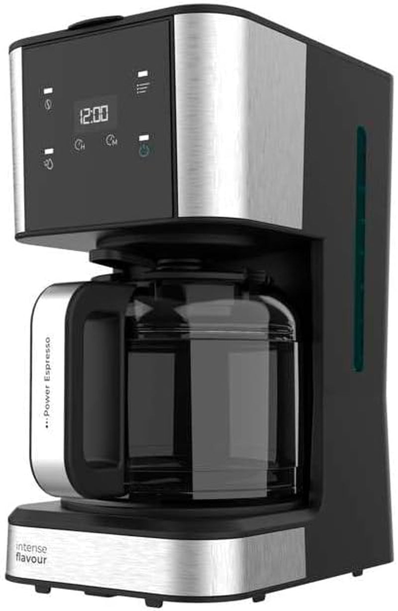 Espressor cu filtru Cecotec Coffee 66 Drop and Touch, putere 950 W, 1,5 L, 12 cești, ecran tactil, carafă din sticlă, cronometru 24 de ore, 6 comutatoare, filtru reutilizabil tip plasă