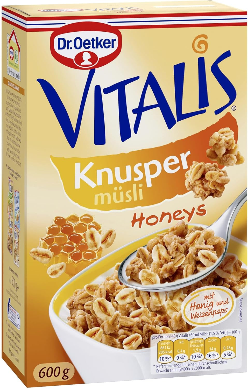 Dr. Oetker Vitalis Crunchy Flakes: Chrupiące musli z płatkami kukurydzianymi i kawałkami migdałów, opakowanie 5 szt. (5 x 600g)