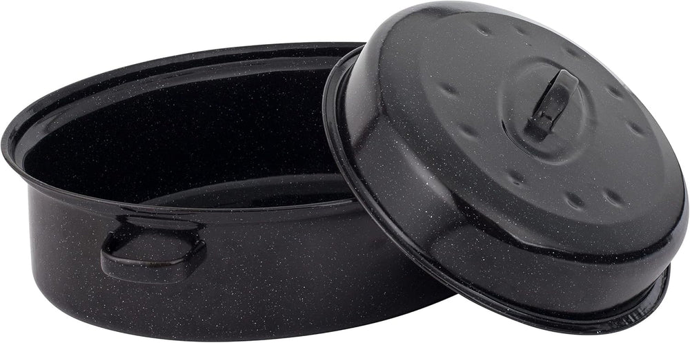 Russell Hobbs CW9161 Romano 34Cm Enamel Bräter - Mit Gitter, Rechteckige Auflaufform Mit Rost, Spülmaschinenfest Ofenform, Grill Auflaufform, Bratform Für Backofen Ofenbeständig Bis 230 Degree Formy i blachy do pieczenia Naty Shop 38Cm Bräter Mit Deckel