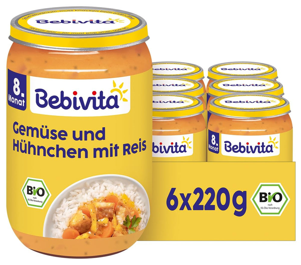 Posiłki od 8 miesiąca - Ryż z warzywami i kurczakiem, po azjatyckiej, 220g, opak. 6 szt. (6x220g)