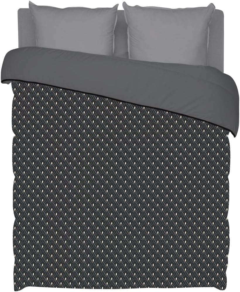 Bleu Câlin Printed 1-osobowa kołdra Hermance, poliester, niebieski/szary, 140 x 200 cm Kołdry i kołdry Naty Shop