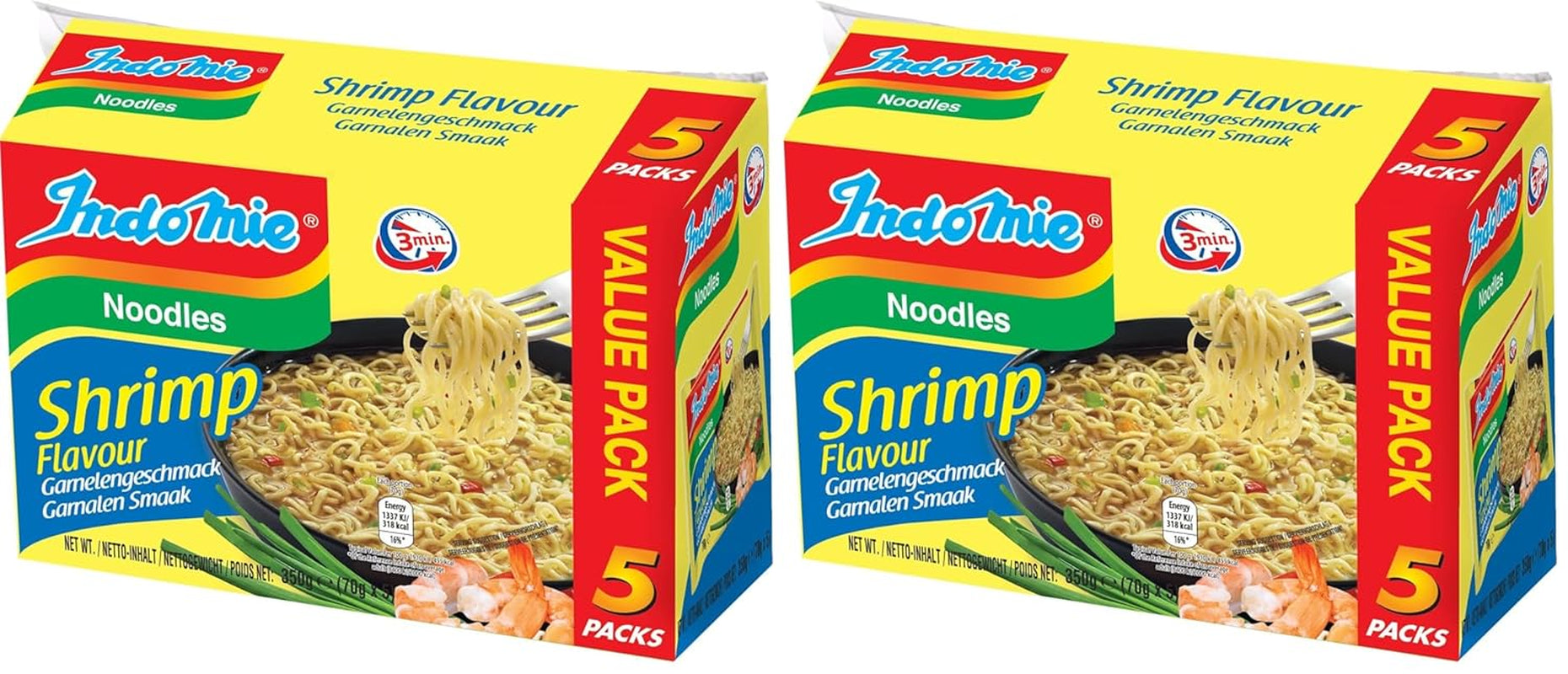 INDOMIE - Makaron błyskawiczny z krewetkami, opakowanie 5 szt. - (1 x 5 x 70 g)