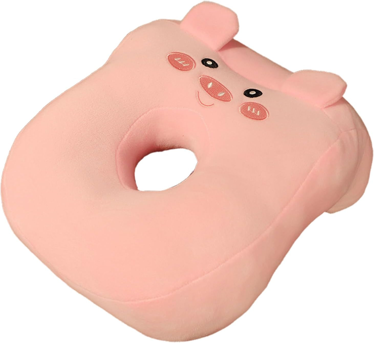 Pernă de somn pentru birou, bumbac de memorie, pernă drăguță cu gaură pentru ureche, pernă de somn moale, pernă pentru urechi pentru dormit lateral pentru femei, fete, copii (pisoi gri) Perne ortopedice cervicale Naty Shop Roz, purceluș