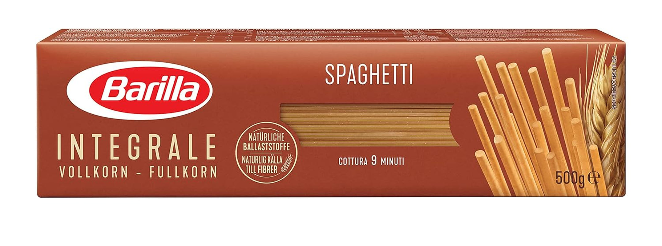 Barilla Pasta Integrale Fusilli – Makaron semolina z naturalnym błonnikiem, 500 g