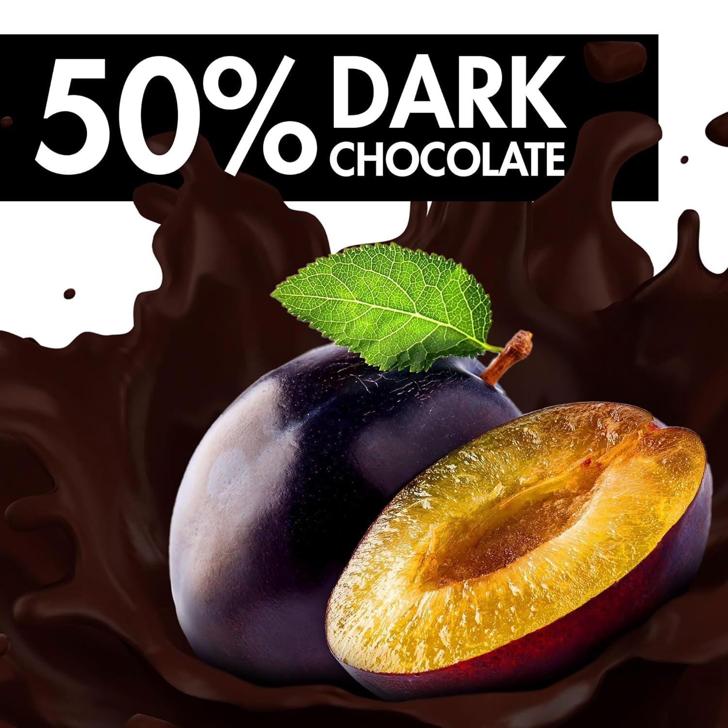 Śliwka na Maderze – 220g – Specjalność marcepanowa z owocami i alkoholem – 8 monet z ciemnej czekolady z galaretką śliwkową i winem Madera – Pomysł na prezent