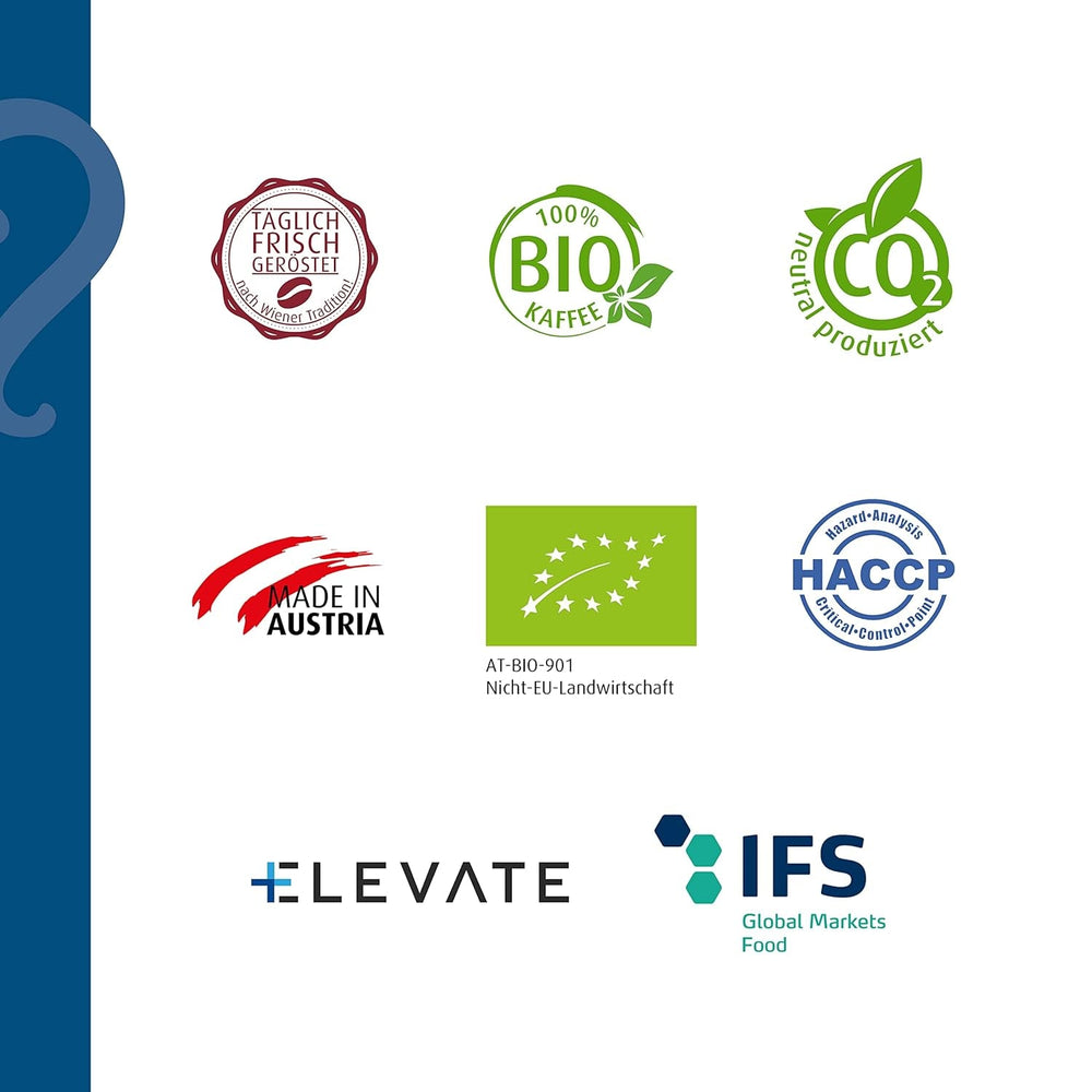 Helmut Sachers Kaffee - mieszanka wiedeńska, moc 3/5, 100% arabiki, całe ziarna kawy, 6 x 500 g Naty Shop