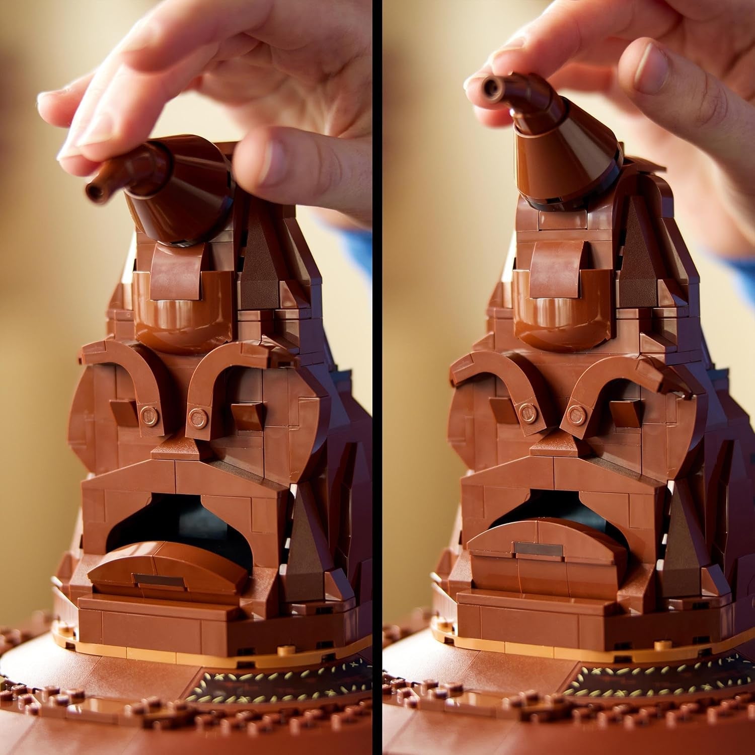 LEGO Harry Potter mówiący kapelusz Model Hogwartu Film dla dorosłych Prezent dla kobiet Mężczyźni Mama Tata Z 31 losowymi kombinacjami dźwięków Wprowadza Cię do Twojego domu w Hogwarcie 76429 Zestawy do budowania Besuche den LEGO-Store