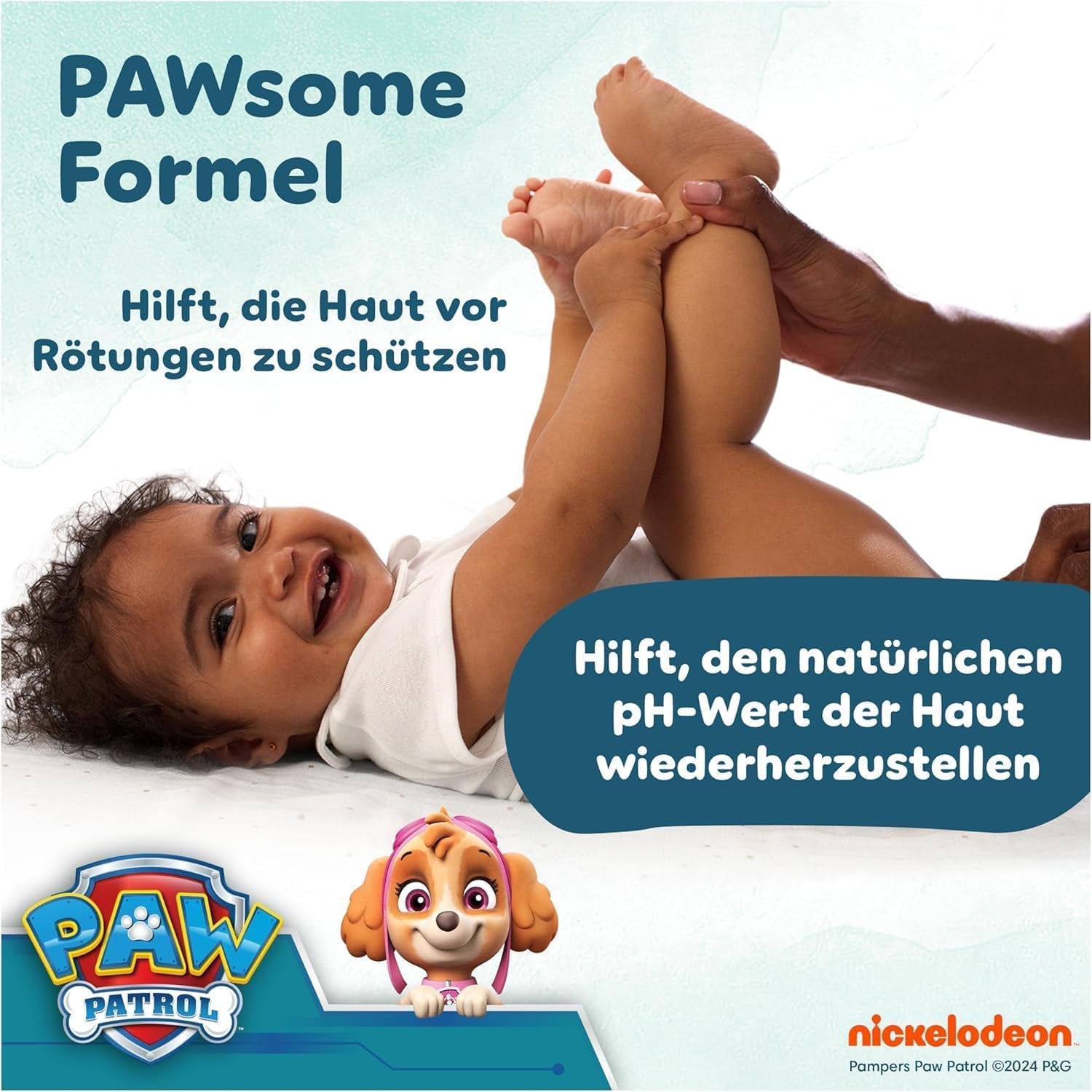 Pampers Harmony Aqua Chusteczki dla niemowląt Paw Patrol 15 sztuk 48 chusteczek 720 chusteczek dla niemowląt pomaga przywrócić naturalną równowagę pH skóry Lekki balsam 99% wody