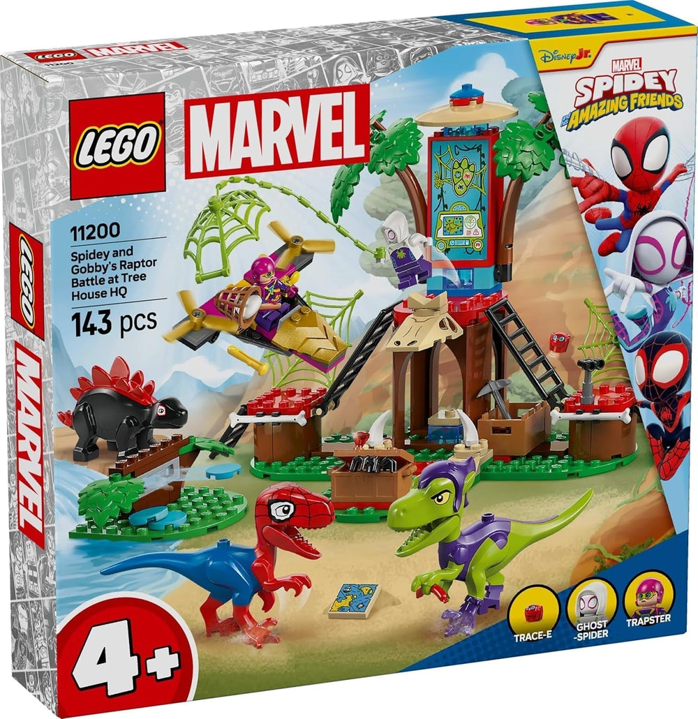 LEGO Marvel Pojedynek w domku na drzewie: Spider-Rex kontra. Gobby-Raptor, zestaw do budowania i zabawy z dinozaurem, zabawkowy dinozaur na prezent dla chłopców i dziewcząt w wieku 4+, Spider i jego super przyjaciele 11200 zestawów do budowania w sklepie LEGO