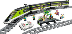 LEGO City Ekspres pasażerski, zestaw zdalnie sterowanych pociągów, zabawka kolejowa z reflektorami, 2 wagony i 24 elementy torów, prezent dla dzieci, chłopców i dziewcząt 60337 Zestawy do budowania Kup w sklepie LEGO