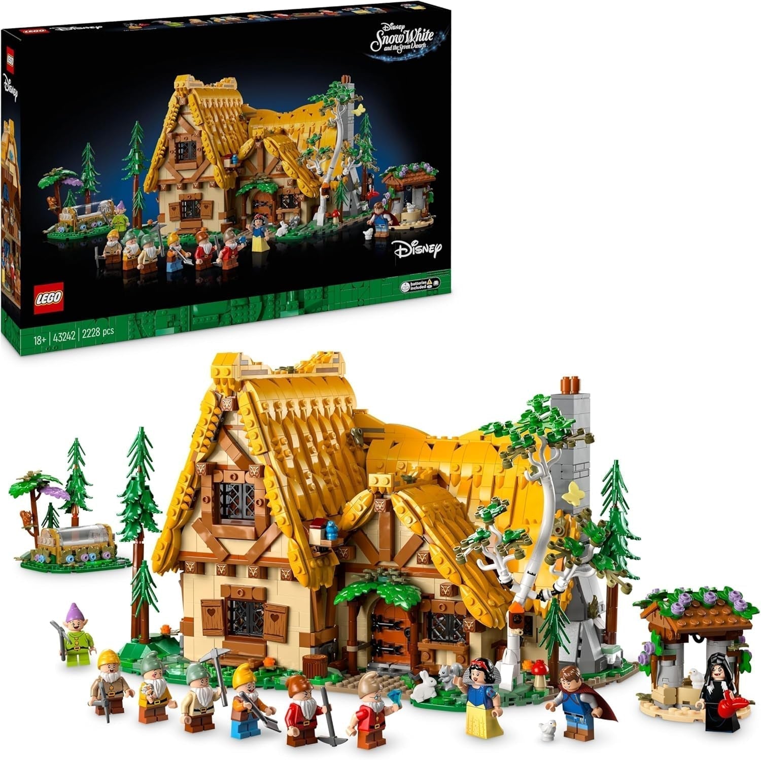 LEGO® Disney Kraina Lodu Pałac Zimowy Elsy, zestaw do budowania i zabawy dla dzieci z modelem pałacu oraz minifigurkami ELSA i Anny, prezent dla dziewcząt, chłopców i fanów filmu od 6 lat 43244 Zestawy do budowania Besuche den LEGO-Store Leśny dom Królewny Śnieżki i 7 przyjaciół