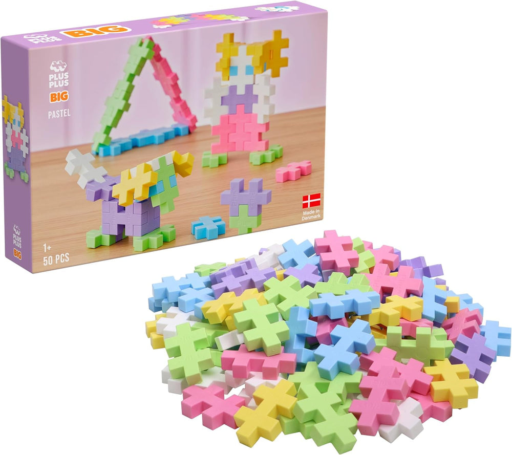 Plus-Plus 9603210 Geniales Konstruktionsspielzeug, Open Play Big Basic Mix, zestaw Bausteine, 100 sztuk, Mehrfarbig, Mehrfarbig