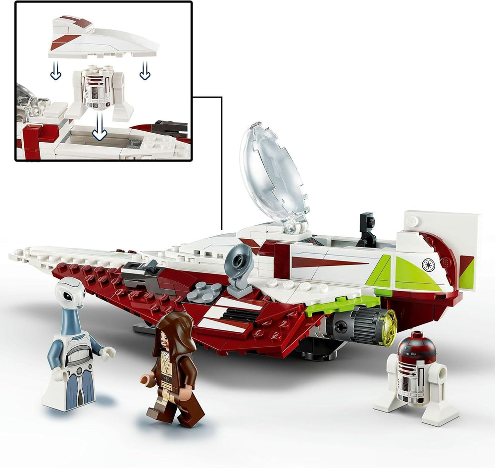 LEGO Star Wars Jedi Myśliwiec Obi-Wan Kenobi, zabawka do zbudowania z Taunem We, figurka droida i miecz świetlny, zestaw Atak Klonów 75333 Zestawy do budowania Kup w sklepie LEGO