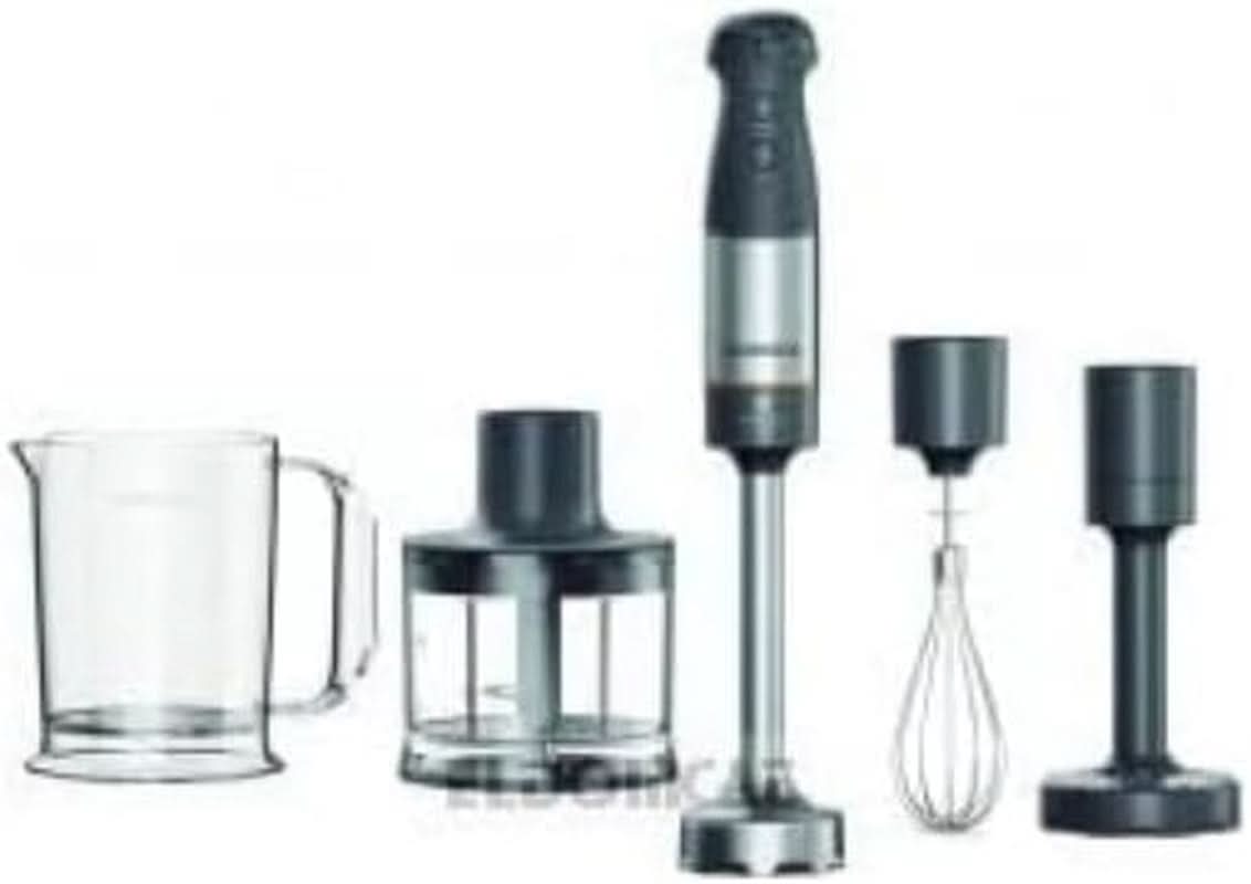 Kenwood Triblade XL Pro Stabmixer HBM80.322BK, 1200W, zmienna prędkość, Edelstahl(Pürierfuß), Schneebesen, Emulgieraufsatz, 500Ml Zerkleiner, 700 i 250Ml Becher, Spülmaschinenfeste Teile Bucatarie Naty Shop Grau 2 Hbm60.307Gy