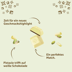 Schogetten Biała Pistacja | Biała czekolada z nadzieniem z kremu pistacjowego | 100 g | Wygodnie porcjowane (zestaw 3 szt.)