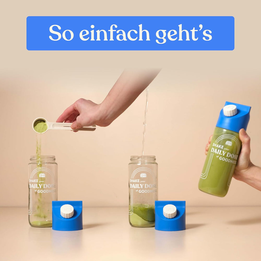 Blue Farm Bio Matcha Oat Latte auf Haferbasis ohne Zuckerzusatz - Mit dem Vitalpilz Lion's Mane - Wegańskie - bez laktozy i glutenu (300 g, Matcha)