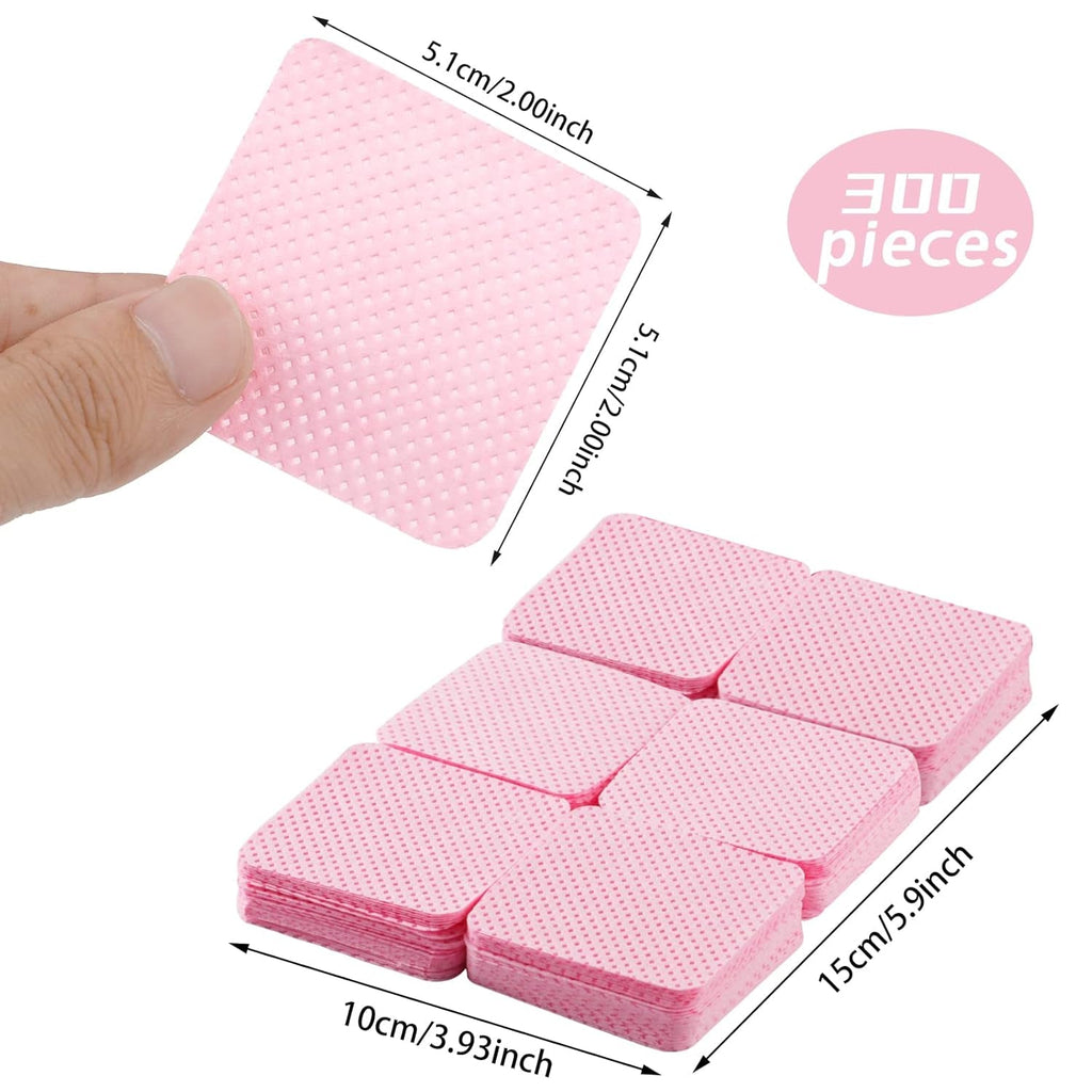 300 Stück Nagellackentferner Pads, Fusselfreie Nägel Wattepads Für Nägel Nagellackentferner Lint Free Nail Wipes Cleaner Gelnägel - Rosa