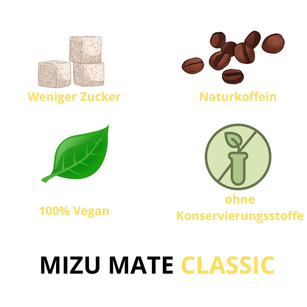 Mizu Mate Classic Ceai Yerba Mate |  | Băutură carbonatată braziliană cu ceai mate | Energie naturală | Cutie de 330 ml