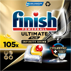 Tabletki Finish Ultimate plus Infinity Shine Citrus do zmywarki - Tabletki do zmywarki, intensywne czyszczenie - 105 kapsułek, cytrynowe Naty Shop