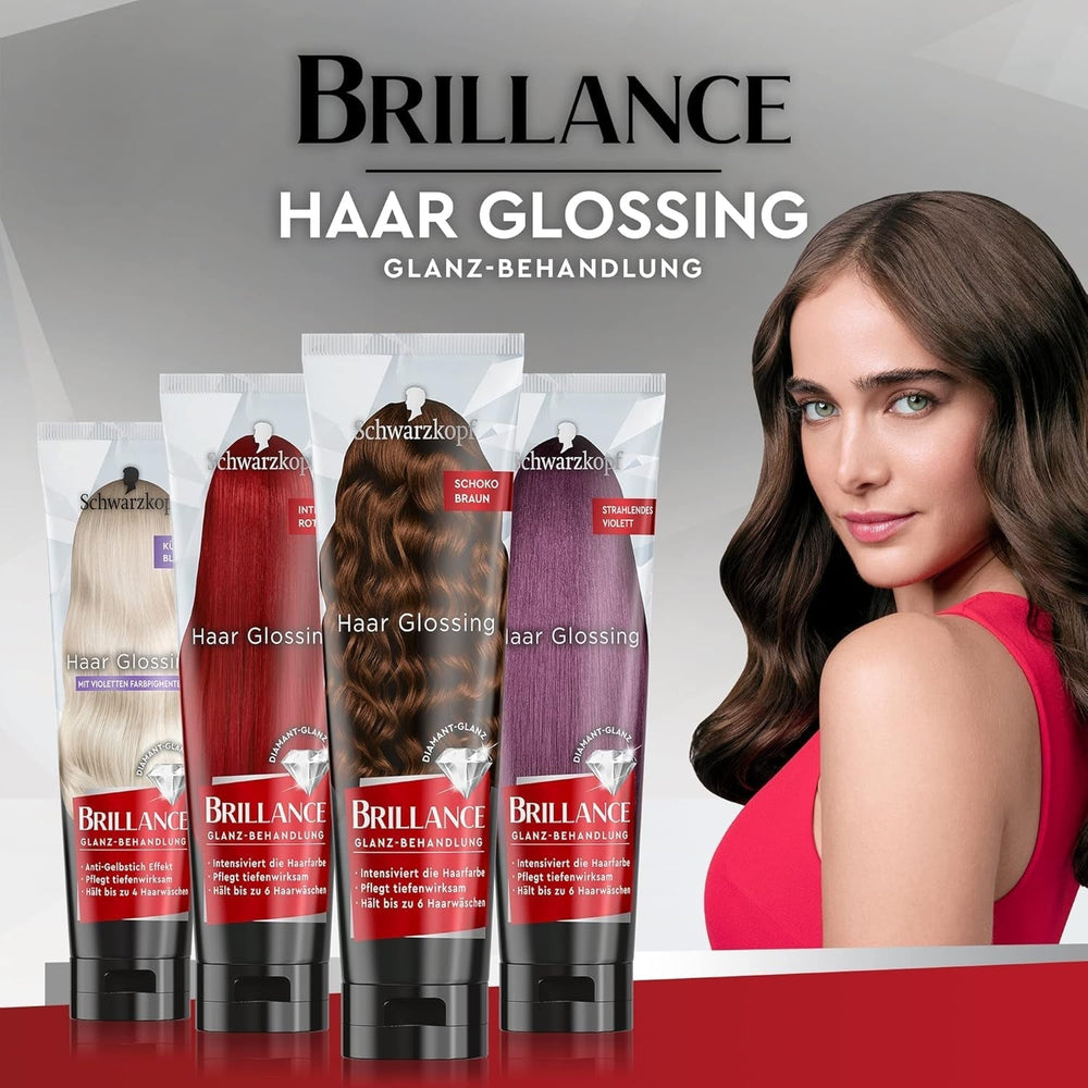 Brillance Shine Treatment, Hair Glossing Radiant Violet (150 ml), hrănește și intensifică culoarea părului, poate fi folosit ca o mască de păr, durează până la 6 spălări ale părului Vopsea pentru par Naty Shop