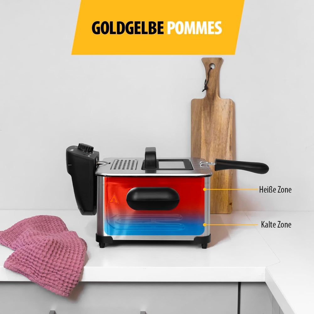 Frytkownica Tristar, 1 duży kosz i 2 małe kosze, regulowany termostat, strefa chłodzenia, 5 litrów, 2000 W, FR-6949 AGD Naty Shop