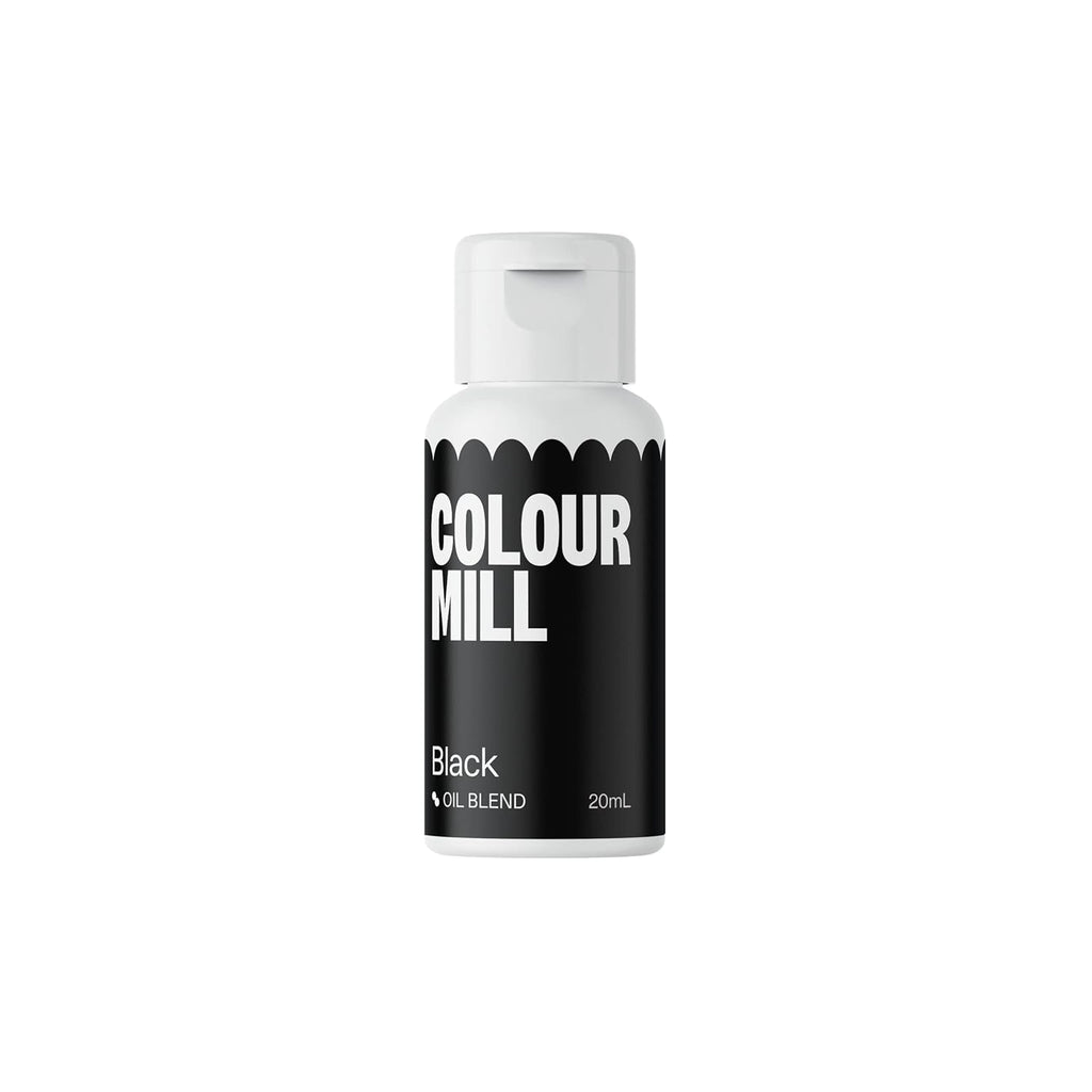 Colorant alimentar negru pe bază de ulei Colour Mill - Colorant alimentar pentru ciocolată, fondant, brioșe, prăjituri, copt, macaroane - Colorant alimentar pentru decorarea torturilor - 20 ml