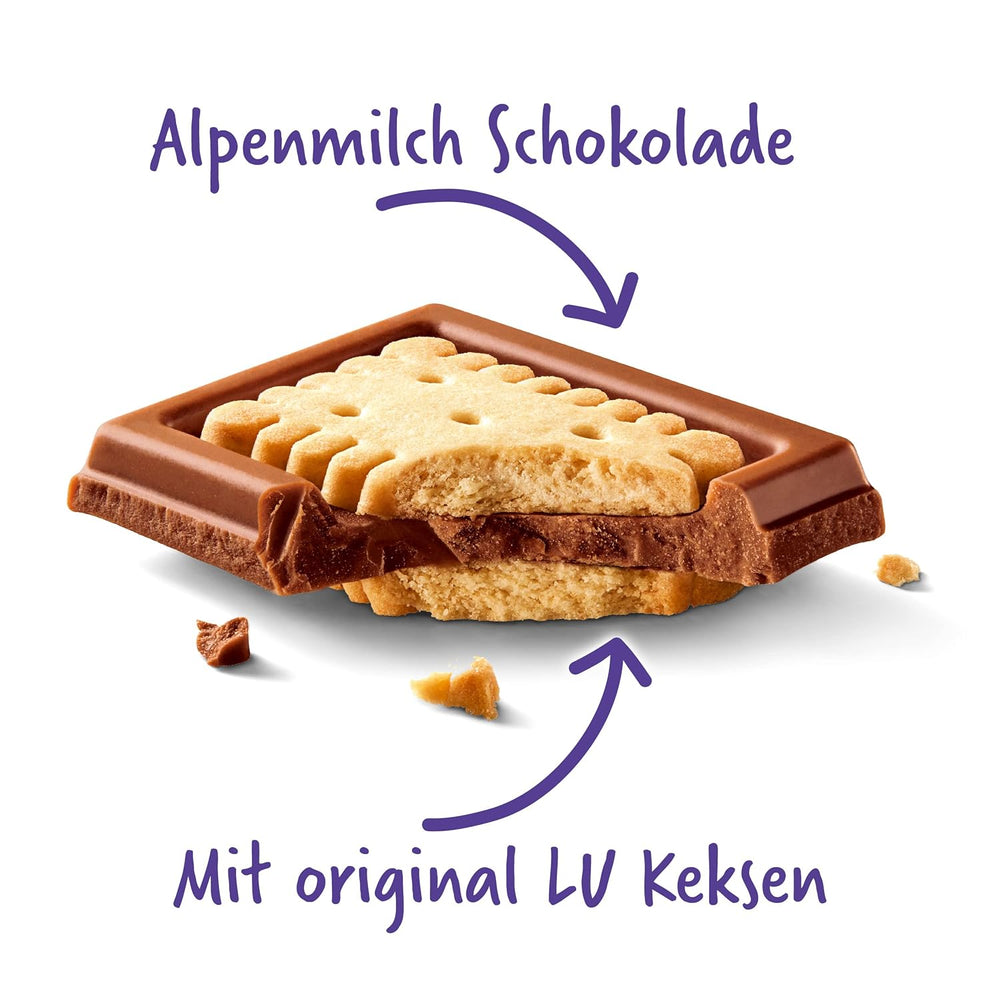 Milka LU – Alpejska czekolada mleczna z chrupiącymi ciasteczkami LU – 87g