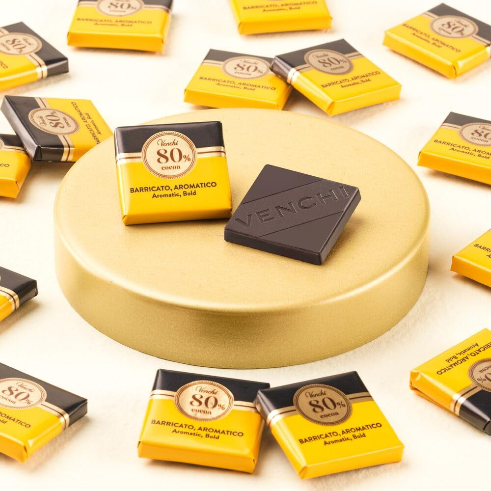 Venchi - Granblend Extra Bitter Barrique 80%, 1 kg - Czekolada z wyselekcjonowanymi mieszankami kakaowymi - Bezglutenowe - Wegańskie