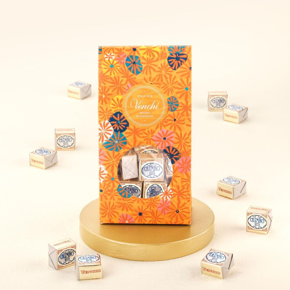 Venchi – Kolekcja Murrine – Pudełko upominkowe z czekoladą Cremino 1878, 300 g – Z orzechami laskowymi Piemont Forest – Gianduia – Pomysł na prezent – ​​Bezglutenowe