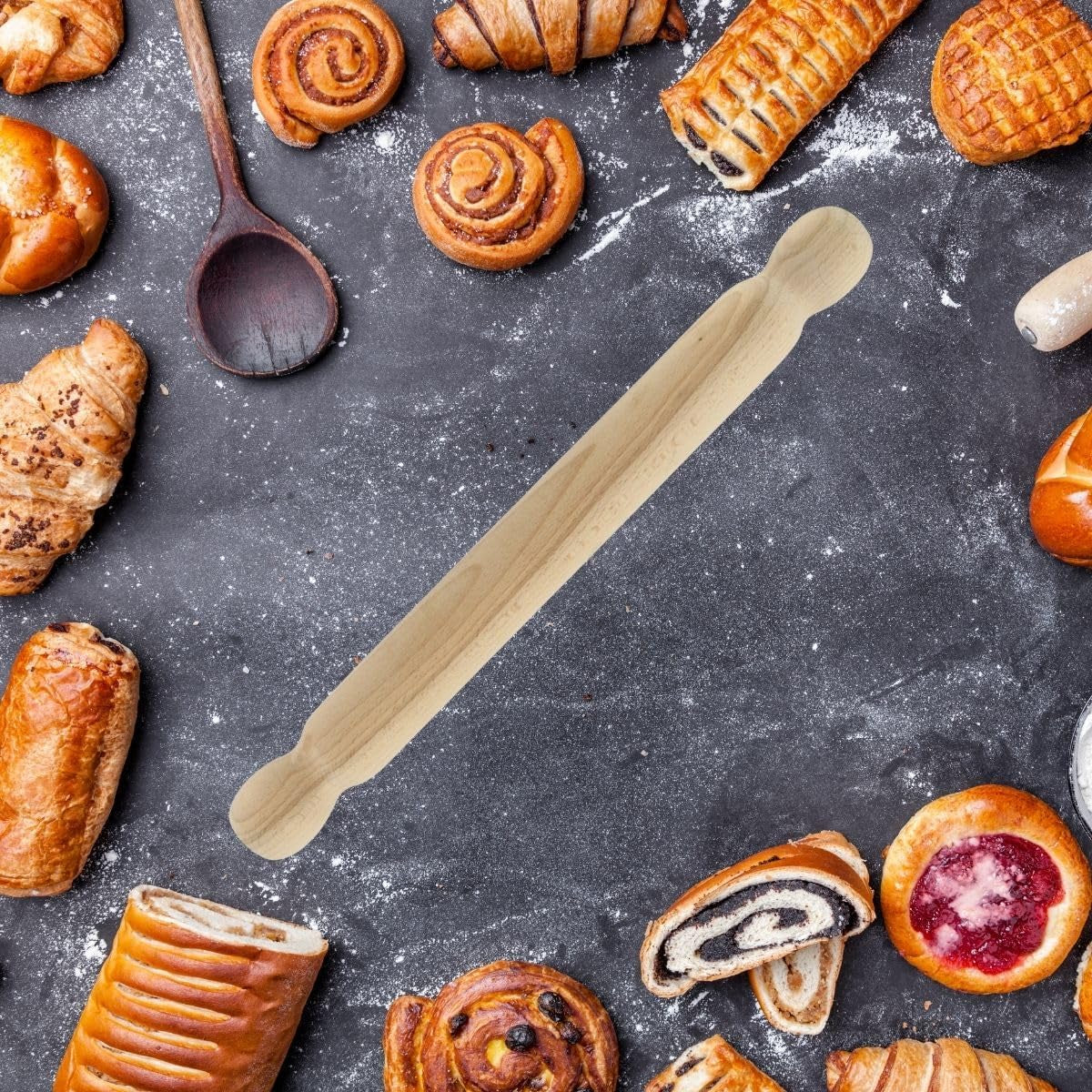 Fackelmann 3154050 Teigrolle aus Holz, einteilig, 40 cm, brązowy