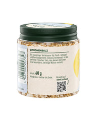 Fuchs Gewürze - Citronensalz | Toppingsalz z Pyramidenflocken i Zitrone | Chrupiące Verfeinerung für Fisch und Gemüse | Sól cytrynowa w jakości Premium | 60 g im wiederverschließbaren Gewürzglas