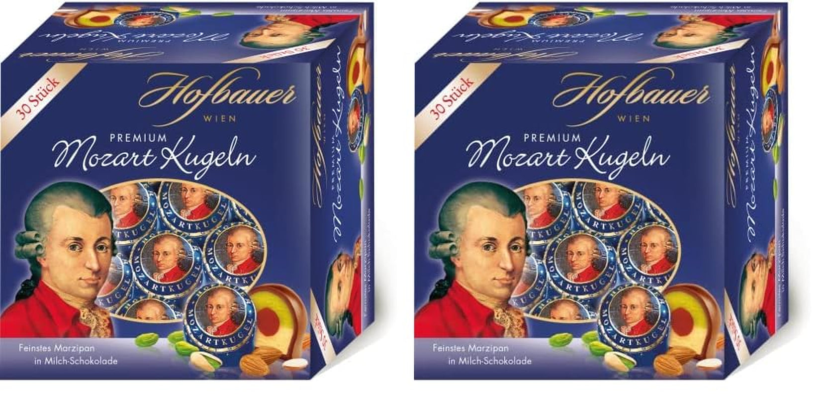 Hofbauer Vienna Mozartkugeln Pudełko mlecznej czekolady 600g (30 sztuk)