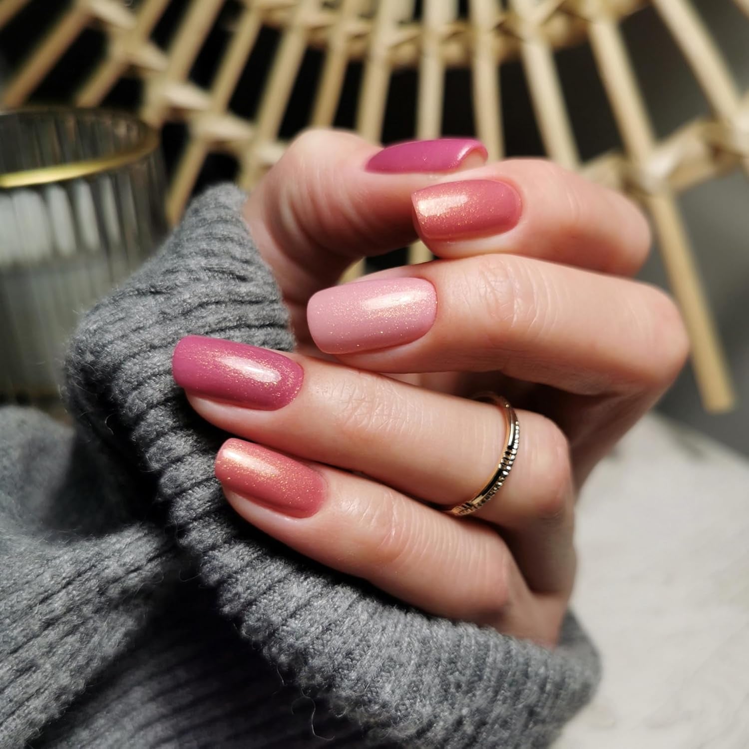 Oja UV Semilac Hybrid 376 Shimmer Stone Pink Diamond 7ml