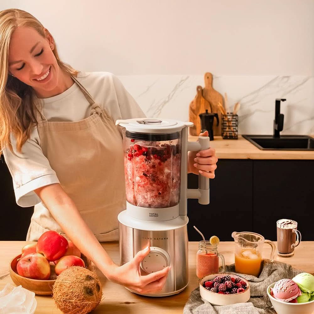 Cecotec Standmixer Grand Katana 2700MAX Total Destroy W. Maximalleistung 2700W, Gegenläufige Technologie, 8-Klingen-Messer Mit Schwarzer Titanbeschichtung, Thermoresistenter Krug 1,8L Mama si Copilul Naty Shop