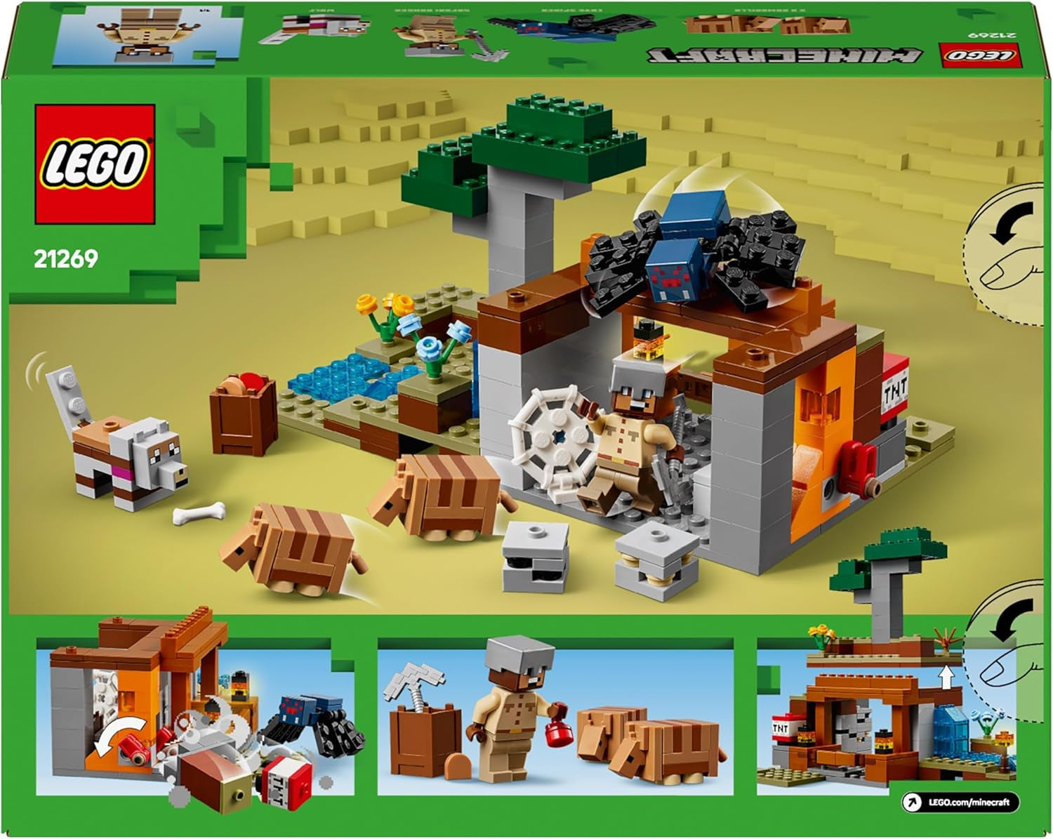LEGO Minecraft Dungeon Mine Expedition Zestaw minifigurek Zabawka do budowania postaci Prezent dla chłopców i dziewcząt w wieku 8 lat 21269 Zestawy do budowania Besuche den LEGO-Store