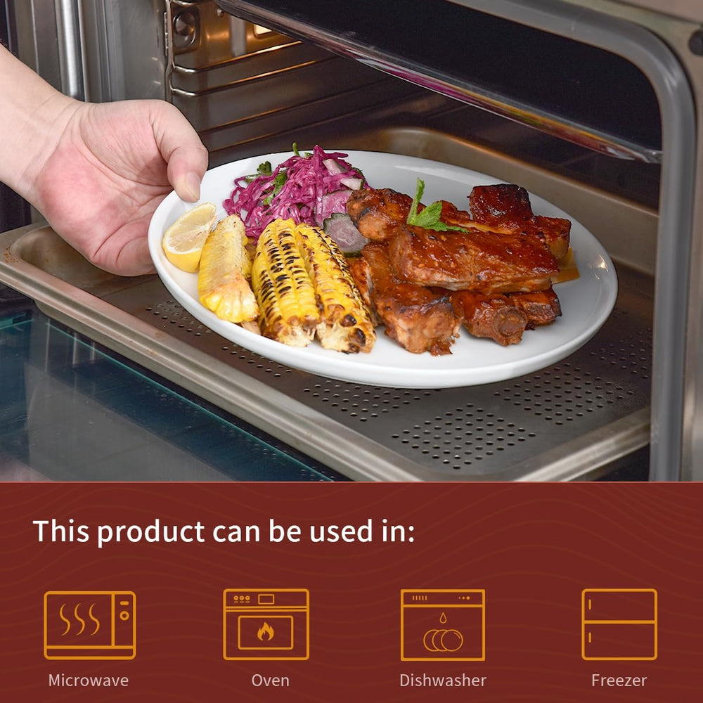 Set de veselă cu 12 piese, serviciu de masă din porțelan pentru 4 persoane, set de veselă albă cu farfurii, farfurii de desert și boluri pentru cereale