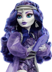 Lalka Monster High Spectra Vondergeist z fretką Rhuen i akcesoriami, takimi jak plecak, tablet, przekąski i inne, lalki HXH77 Naty Shop