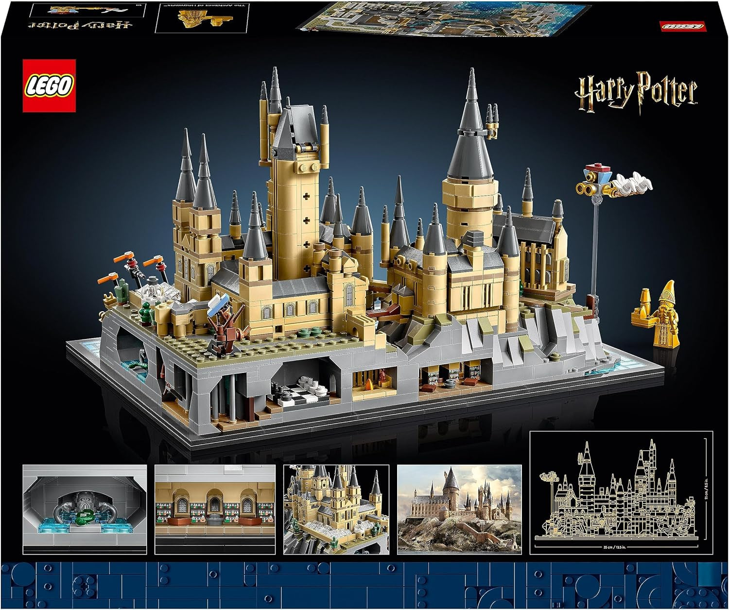 Zamek Hogwart LEGO Harry Potter ze skrzydłami zamku — zestaw z kolekcji dla dorosłych, zawierający wieżę główną i wieżę astronomiczną, komnatę tajemnic i minifigurkę architekta — prezent dla kobiet — 76419 Zestawy do budowania Besuche den LEGO-Store