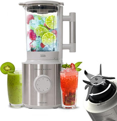 Mikser stojący Cecotec Grand Katana 2700MAX Total Destroy W. Maximalleistung 2700W, Gegenläufige Technologie, 8-Klingen-Messer Mit Schwarzer Titanbeschichtung, Thermoresistenter Krug 1,8L Matka i dziecko Naty Shop Weiss