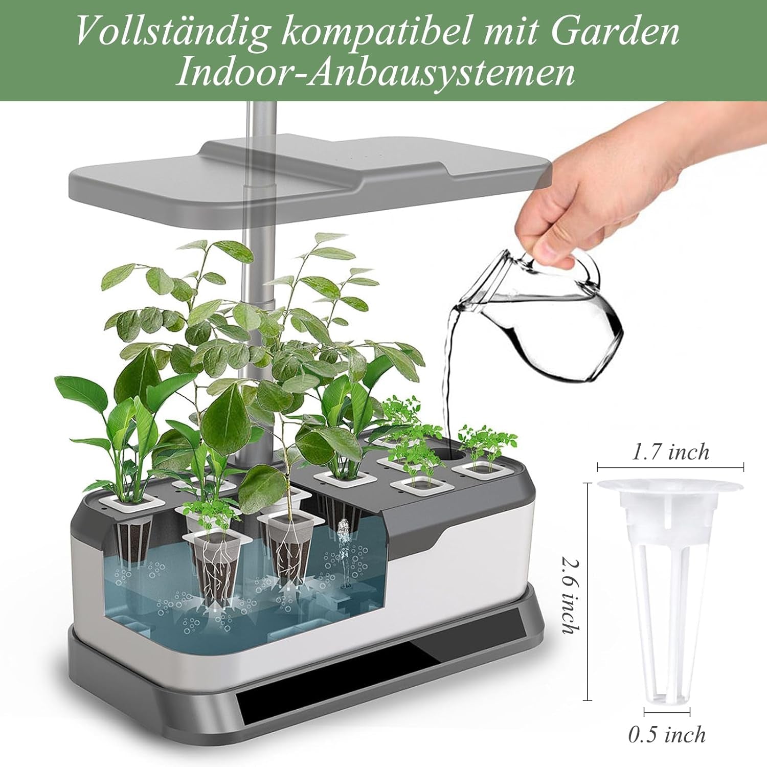 125 gąbek do uprawy, 50 wymiennych gąbek do uprawy, akcesoria do systemu startowego hydroponicznego z 50 etykietami, 12 nasadek izolacyjnych, 12 koszy na rośliny, 1 pęseta