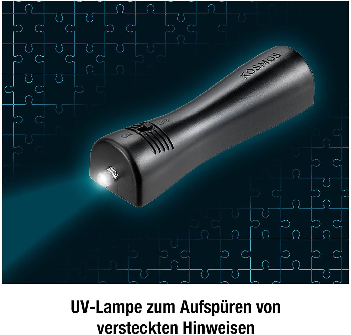 The Three ??? - Crime Puzzle - The Villa of the Puzzles By KOSMOS 697976, 300 piese, Strălucește în întuneric, Cu lampă UV, Citire, Puzzle, Rezolvarea puzzle-urilor, Puzzle detectiv De la 10 ani Puzzle Naty Shop