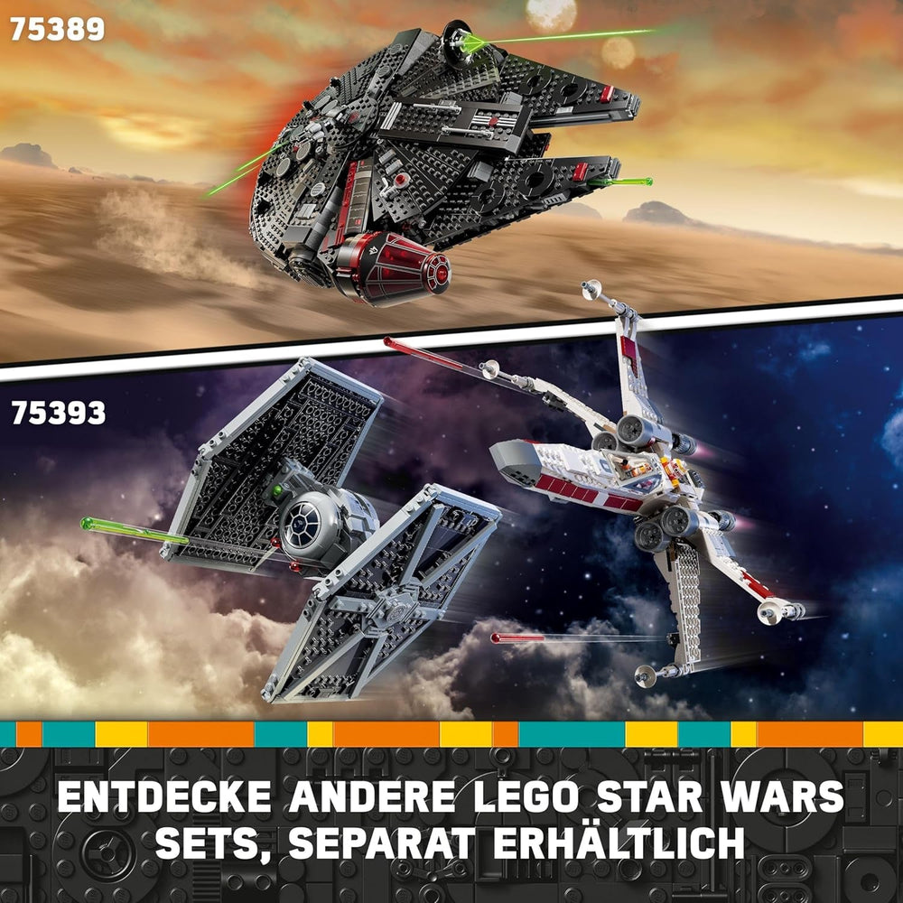 LEGO Star Wars Dark Millennium Falcon, zestaw statku kosmicznego, zabawka do budowania dla dzieci, prezent urodzinowy dla chłopców, dziewcząt i fanów, zabawka przygodowa 75389 Zestawy do budowania Besuche w sklepie LEGO