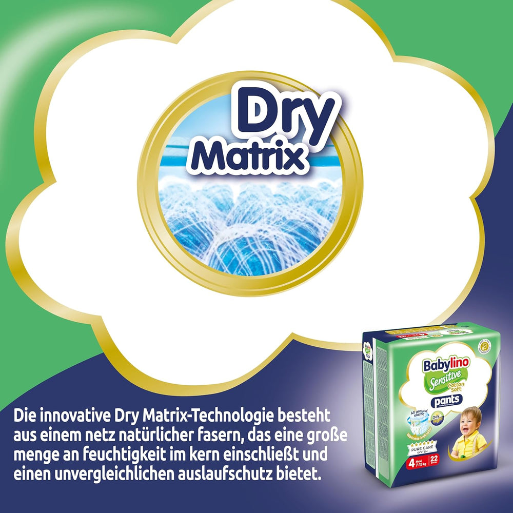 Pieluszki Sensitive Cotton Soft, rozm. 4, Spodnie Maxi (7-13 kg), 22 sztuki