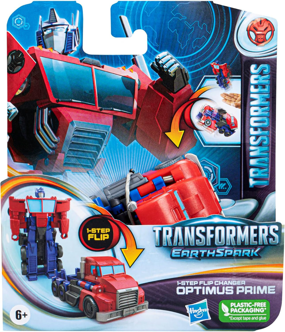 Transformers Earthspark 1-stopniowy zmieniacz klapek Optimus Prime Figurka (10 cm) Zabawkowy robot, wiek 6+ Figurki Naty Shop