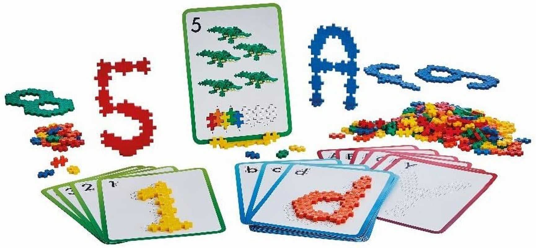 Plus-Plus 9603909 Geniales Konstruktionsspielzeug, Learn to Build, ABC & 123, Kreativ-Bausteine, 600 Teile